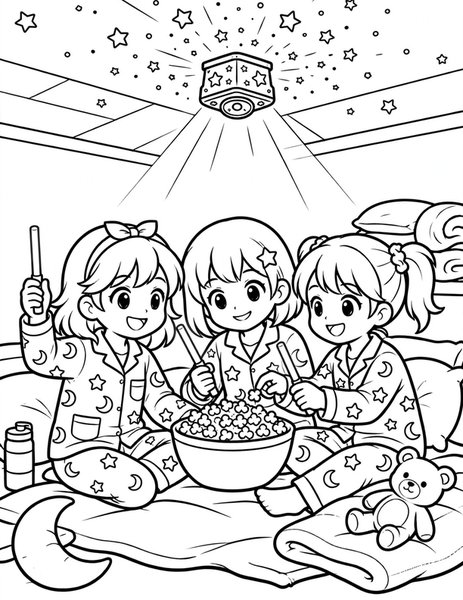 Pajama Party coloring page