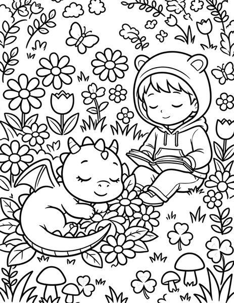Baby Dragon Nap coloring page