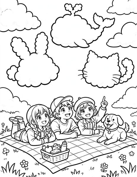 Cloud Watching coloring page