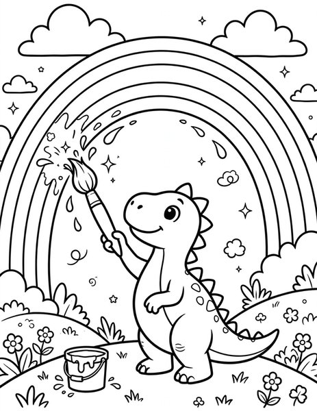 Rainbow Painting coloring page
