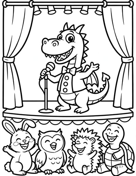Dragon Comedian coloring page
