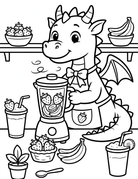 Dragon Smoothie Bar coloring page