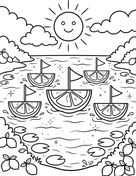 Lemonade Lake coloring page