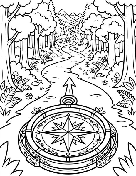 Wandering Compass coloring page