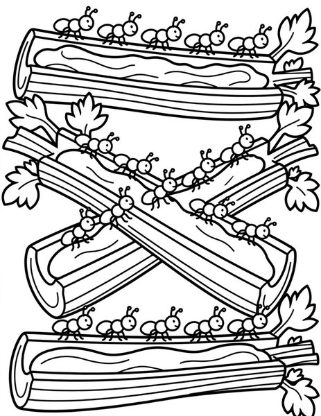 Ants on a Log coloring page