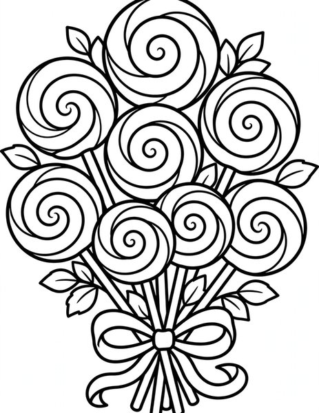 Lollipop Bouquet coloring page