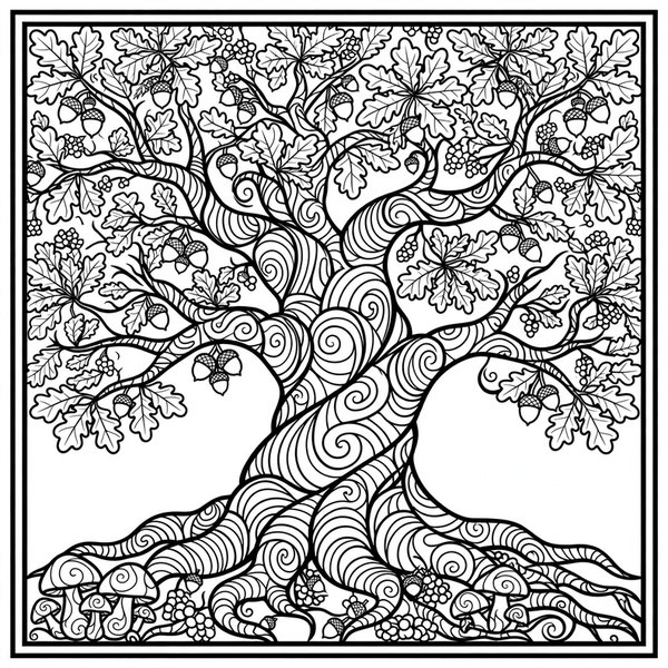 Oak Tree coloring page