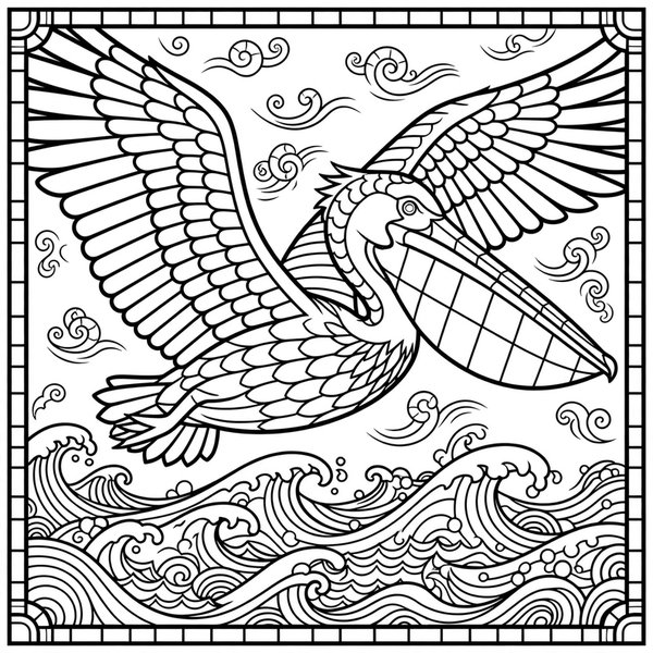 Pelican coloring page