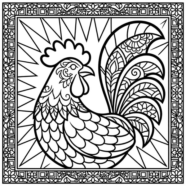Rooster coloring page
