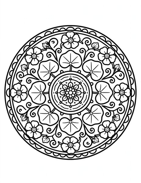 Nasturtium Bloom Mandala coloring page