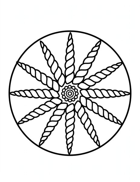 Narwhal Horn Mandala coloring page