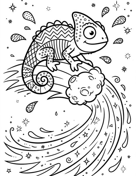 Comet Chameleon coloring page