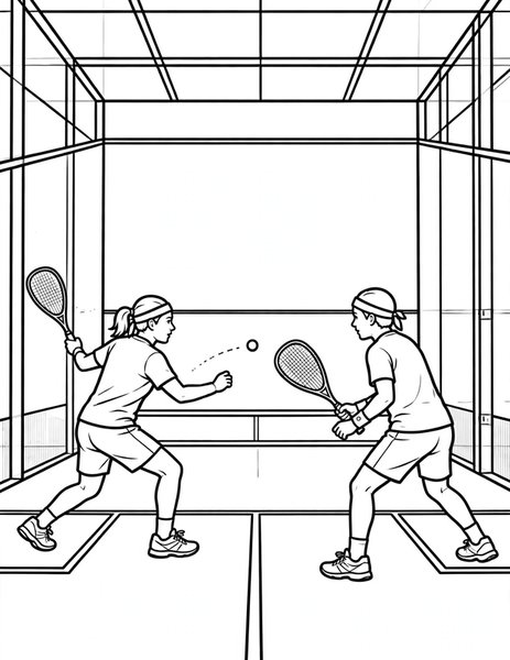 Squash Rally coloring page
