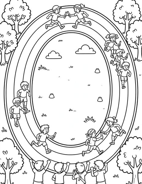 Relay Race Tag coloring page