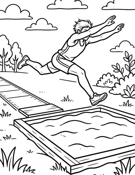 Long Jump coloring page