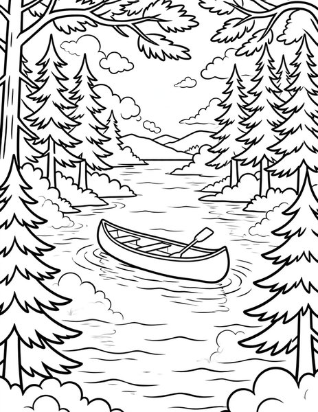 Canoe Paddle coloring page