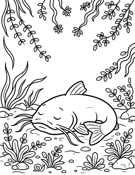 Catfish River Nap coloring page