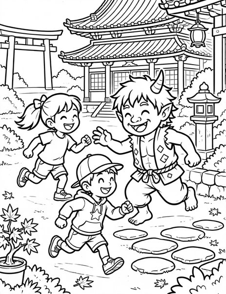 Oni Tag Game coloring page