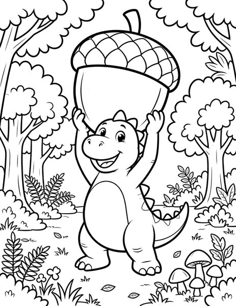 Acorn Hunt coloring page
