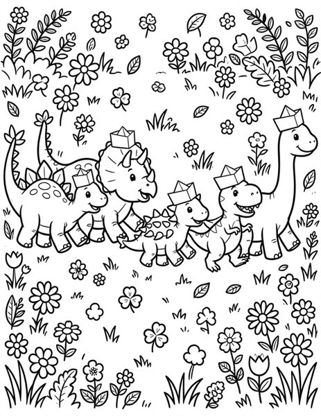 Paper Hat Parade coloring page