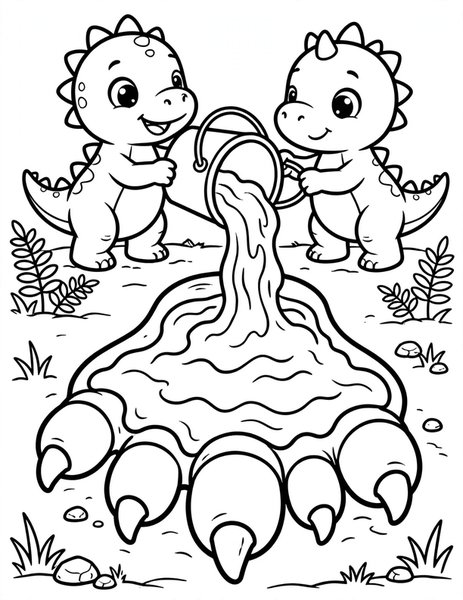 Fossil Footprint Cast coloring page