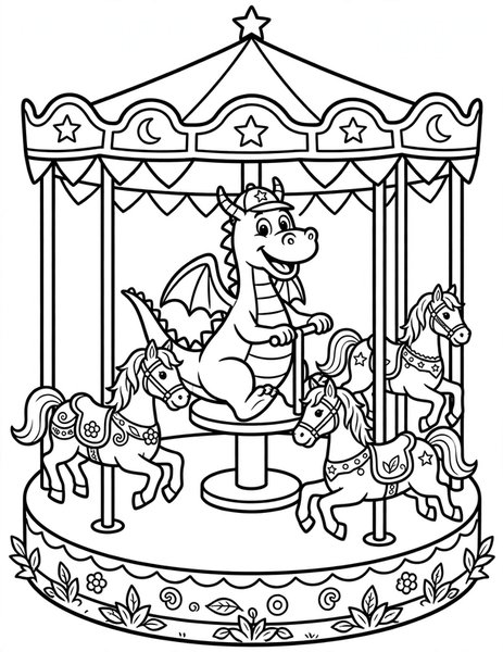 Carousel Ride coloring page