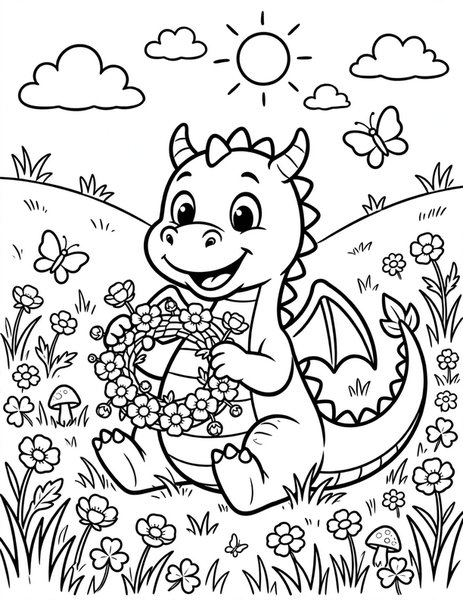 Dragon Buttercup Crown coloring page