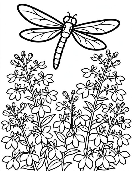 Lobelia Dragonfly Hover coloring page