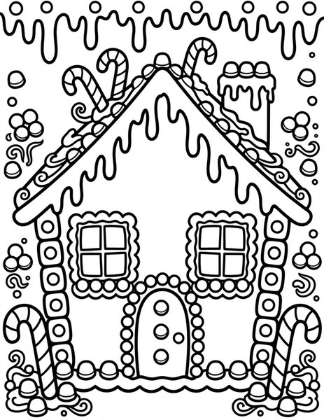 Gingerbread House coloring page