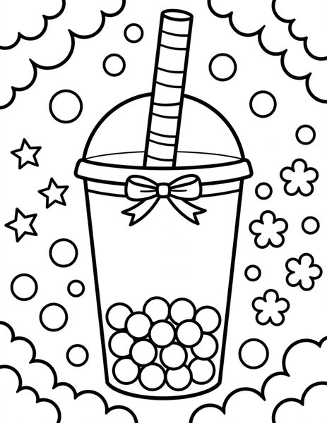 Bubble Tea coloring page