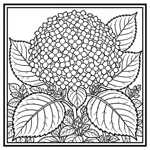 Hydrangea coloring page