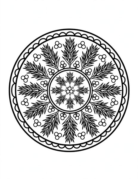 Juniper Berry Mandala coloring page