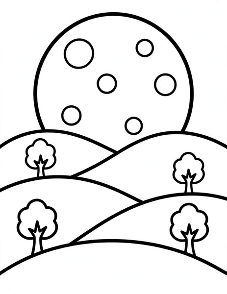 Supermoon Rise coloring page