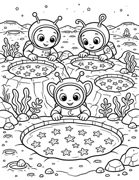 Glowing Tide Pools coloring page