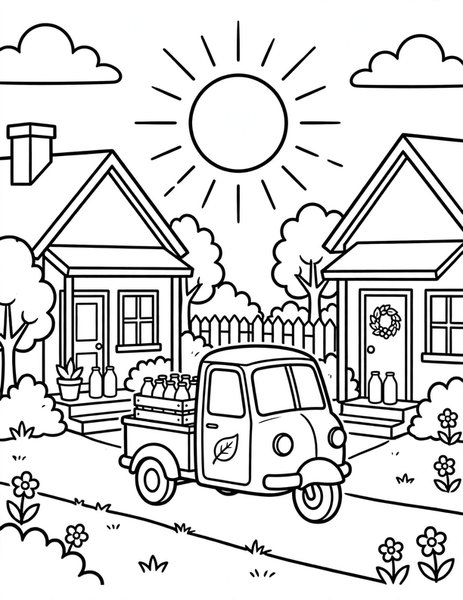 Milk Float coloring page