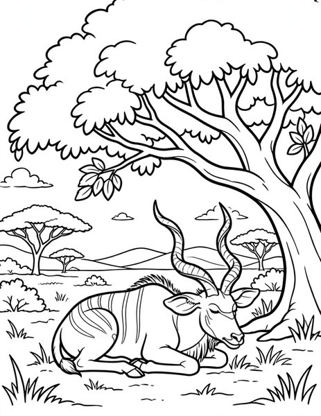 Kudu Shade Nap coloring page