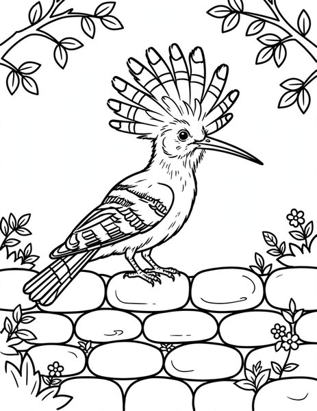 Hoopoe Crest coloring page