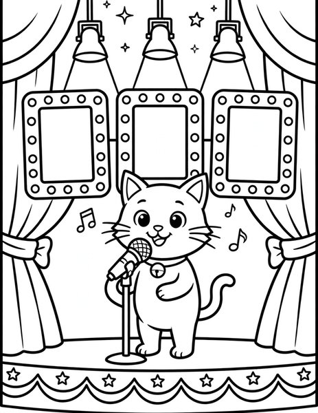 Cat Spelling Bee coloring page