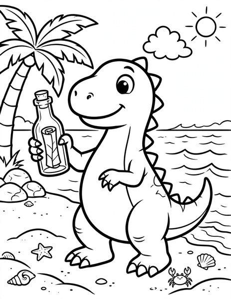 Bottle Message coloring page