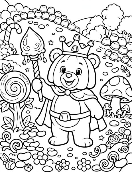 Jelly Bear King coloring page