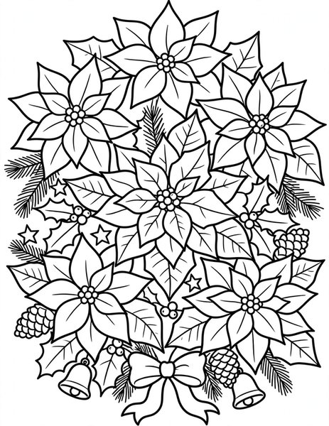 Poinsettia Party coloring page