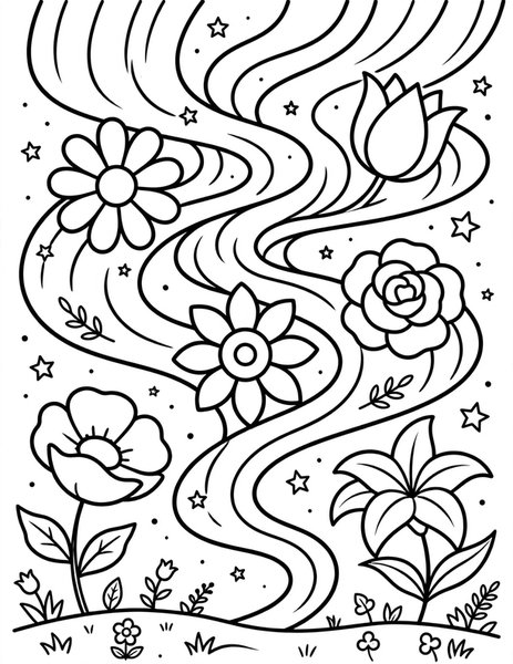 Flower Aurora Dance coloring page