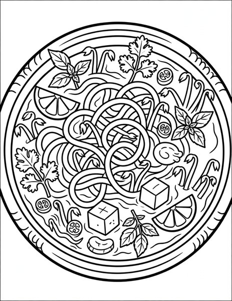 Spicy Laksa coloring page