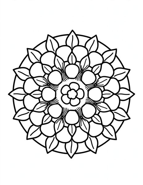 Corn Kernel Mandala coloring page