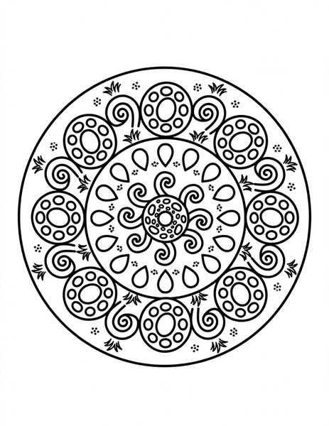Cheetah Spot Mandala coloring page