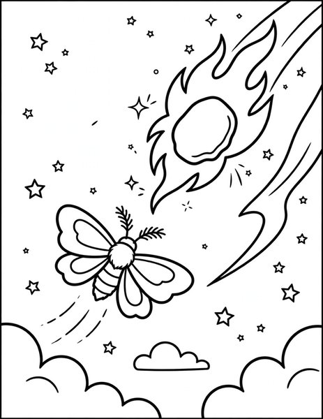 Meteor Moth coloring page
