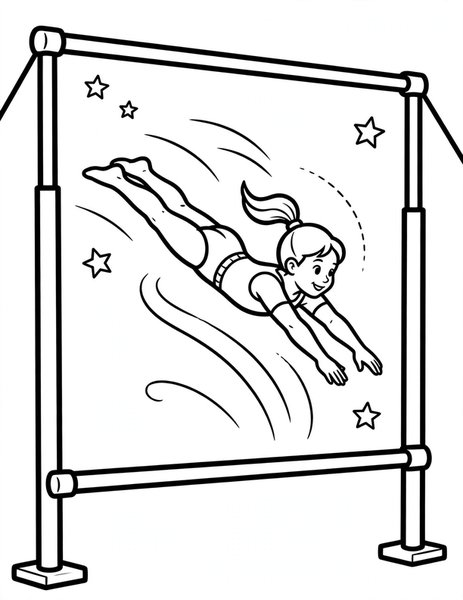 Uneven Bars coloring page