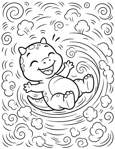 Dust Bath Giggles coloring page