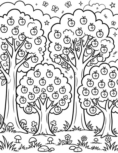 Enchanted Orchard coloring page