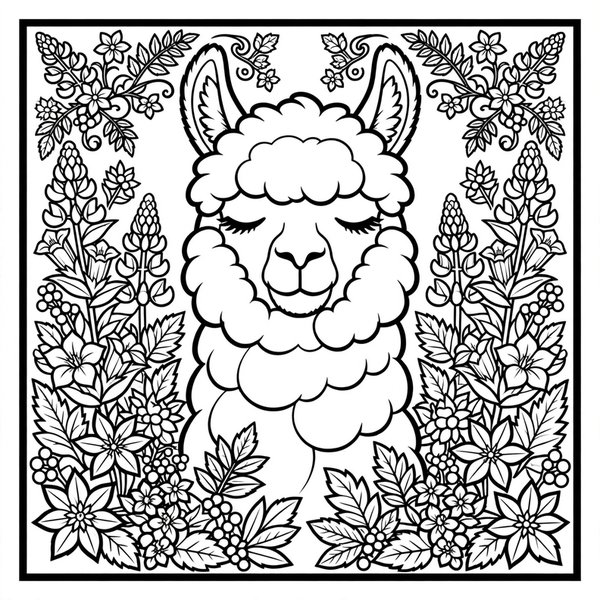 Llama coloring page